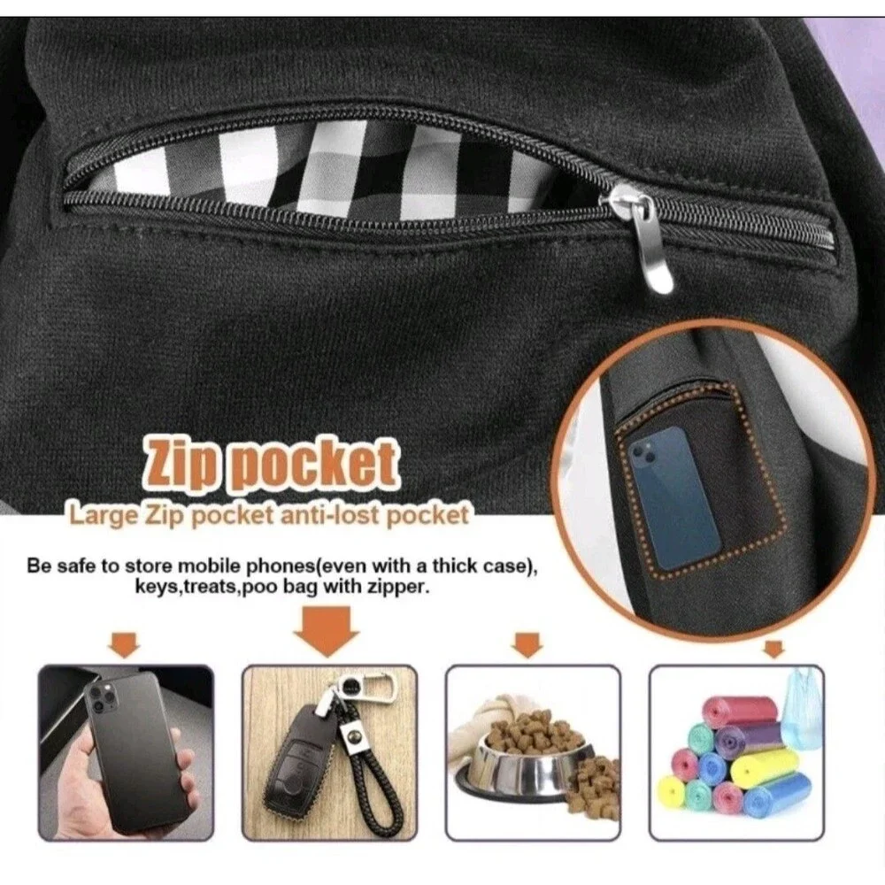 TOMKAS Dog Sling Carrier for Small Dogs Puppy Carrier for Small Dogs Black